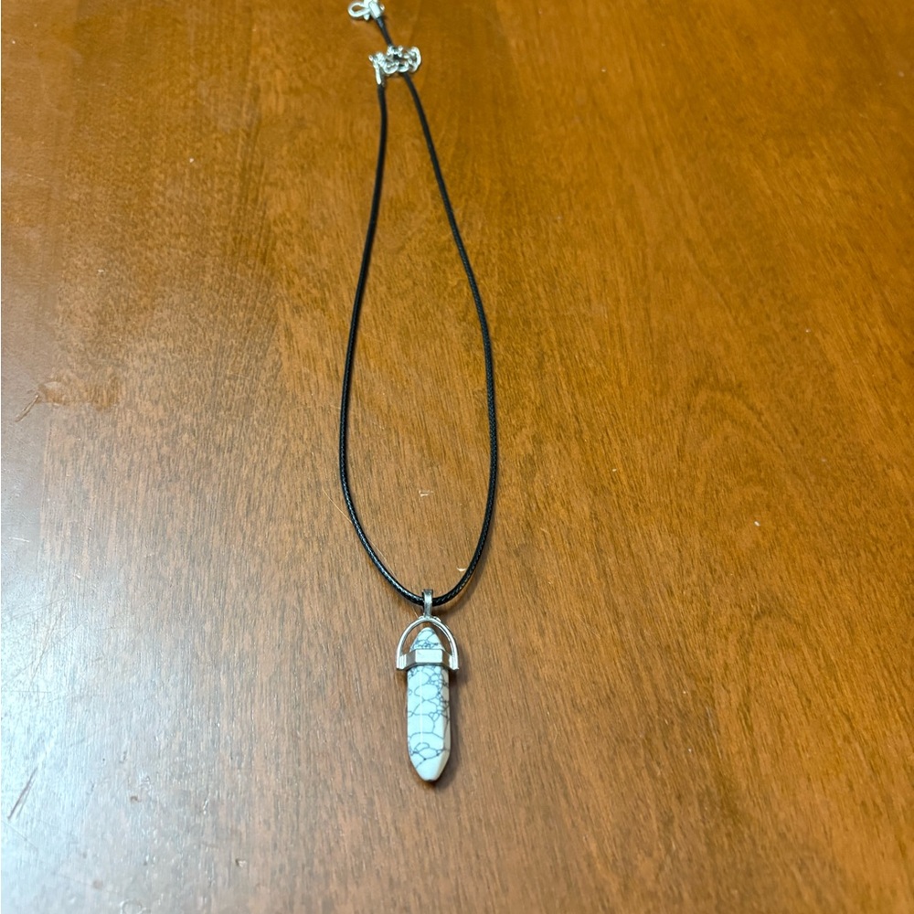 Chic Silver Pendant Necklace on Black Cord
